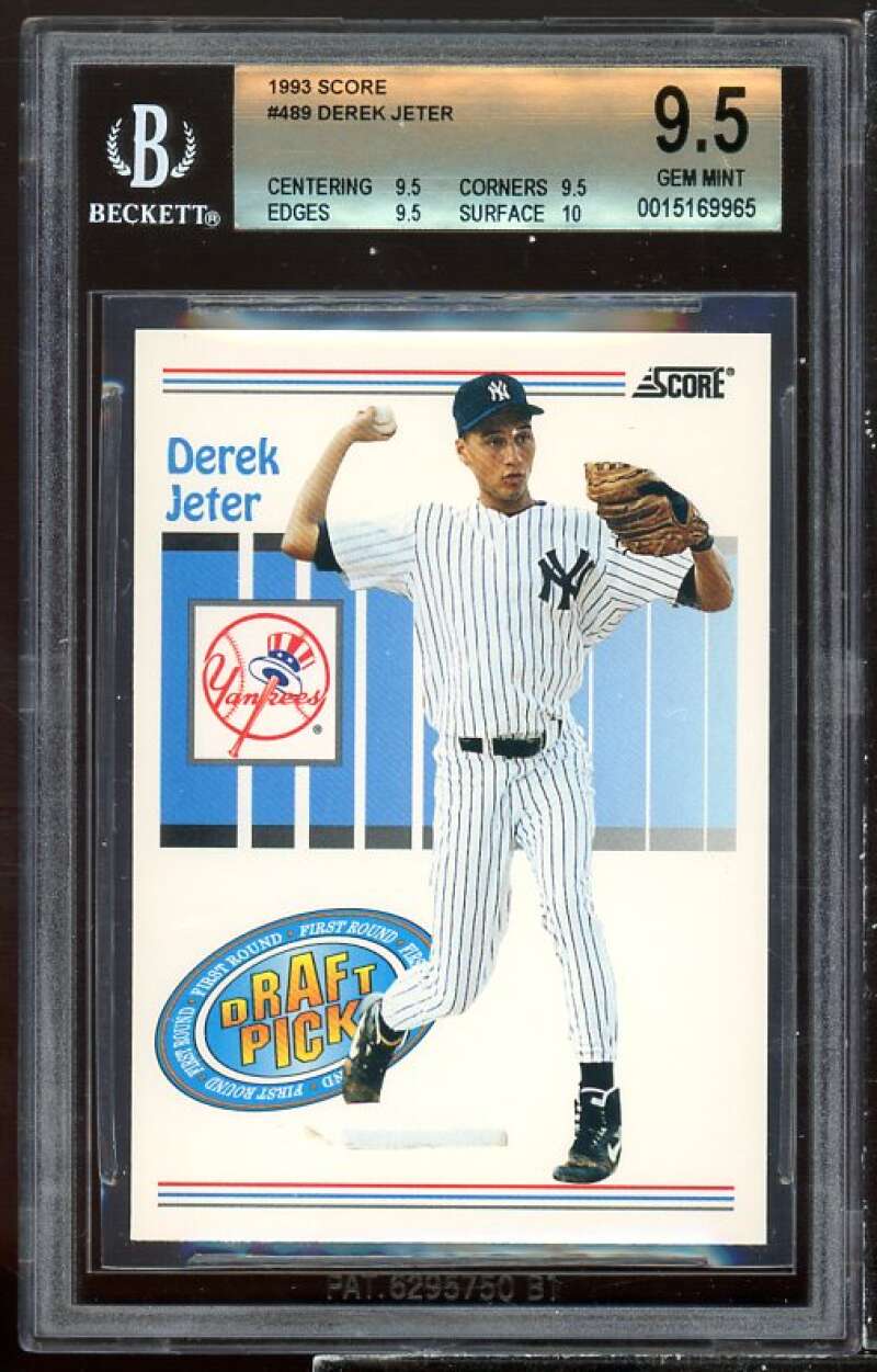 Derek Jeter Rookie Card 1993 Score #489 BGS 9.5 (9.5 9.5 9.5 10) Image 1