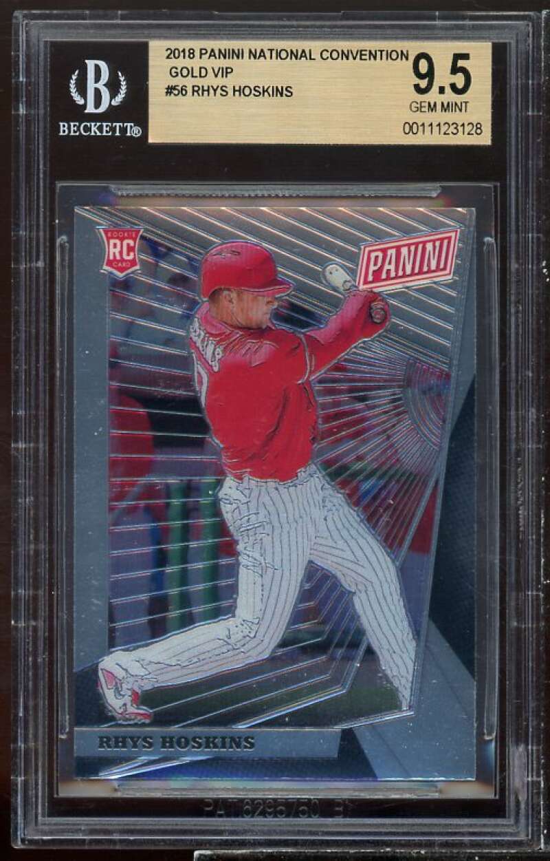 Rhys Hoskins Rookie Card 2018 Panini National Convention Gold VIP #56 BGS 9.5 Image 1