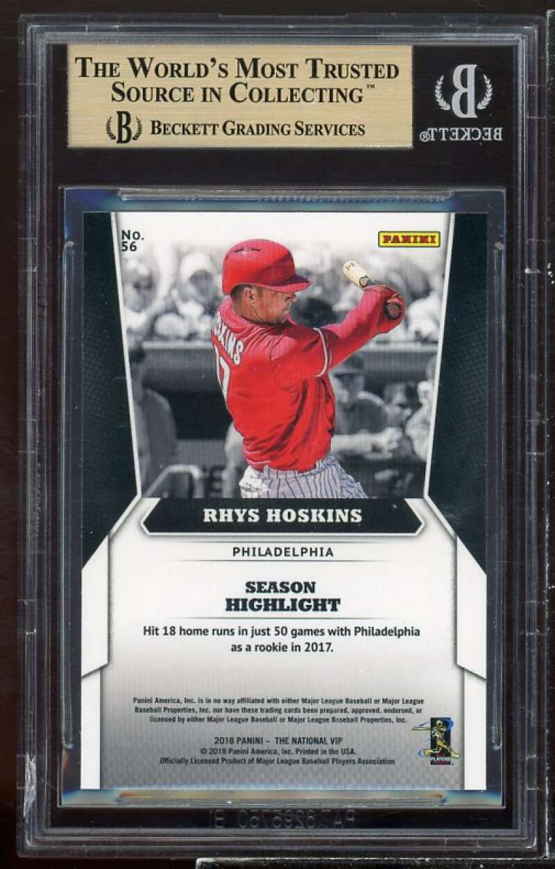 Rhys Hoskins Rookie Card 2018 Panini National Convention Gold VIP #56 BGS 9.5 Image 2