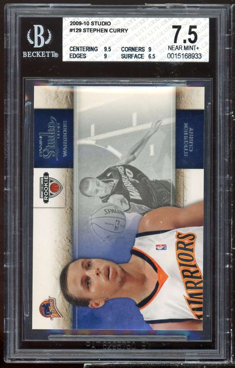 Stephen Curry Rookie Card 2009-10 Studio #129 BGS 7.5 (9.5 9 9 6.5) Image 1