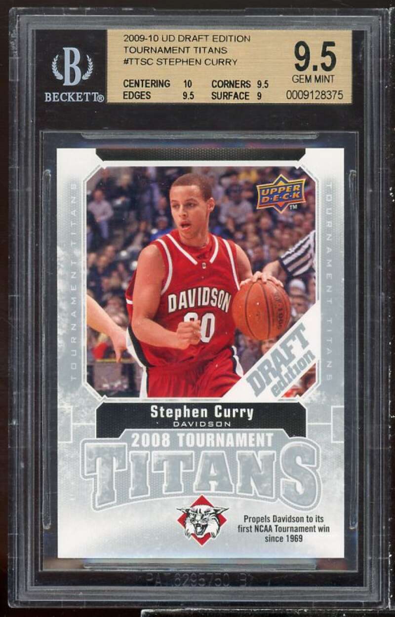 Stephen Curry Rookie 2009-10 UD Draft Edition TT #TTSC BGS 9.5 (10 9.5 9.5 9) Image 1