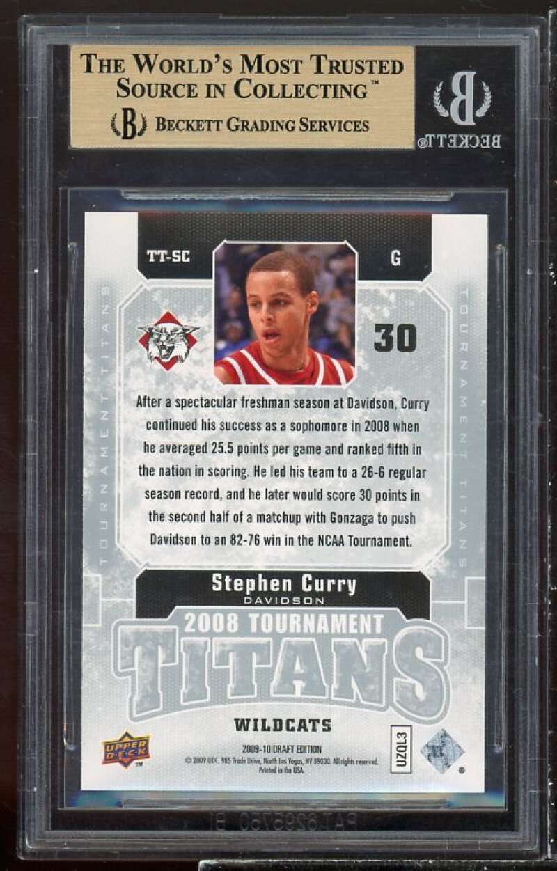 Stephen Curry Rookie 2009-10 UD Draft Edition TT #TTSC BGS 9.5 (10 9.5 9.5 9) Image 2