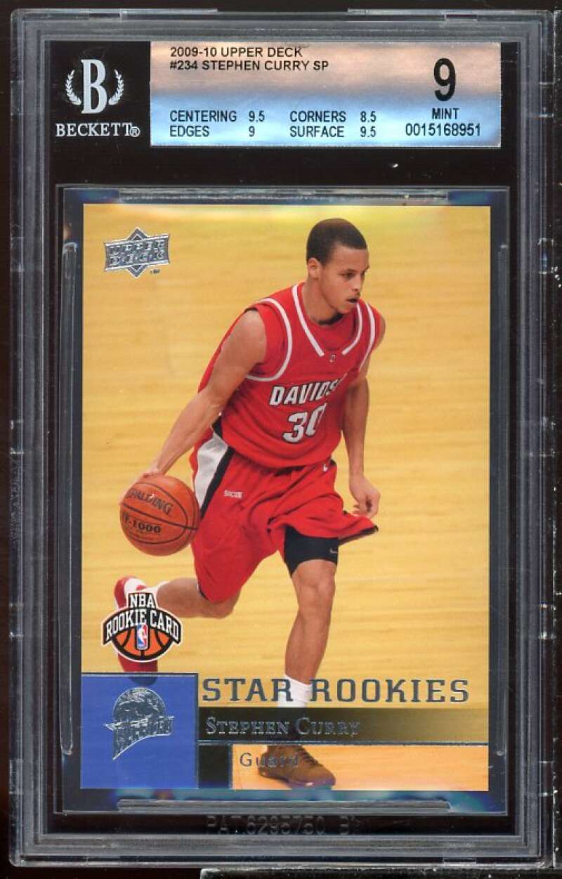 Stephen Curry Rookie Card 2009-10 Upper Deck #234 BGS 9 (9.5 8.5 9 9.5) Image 1