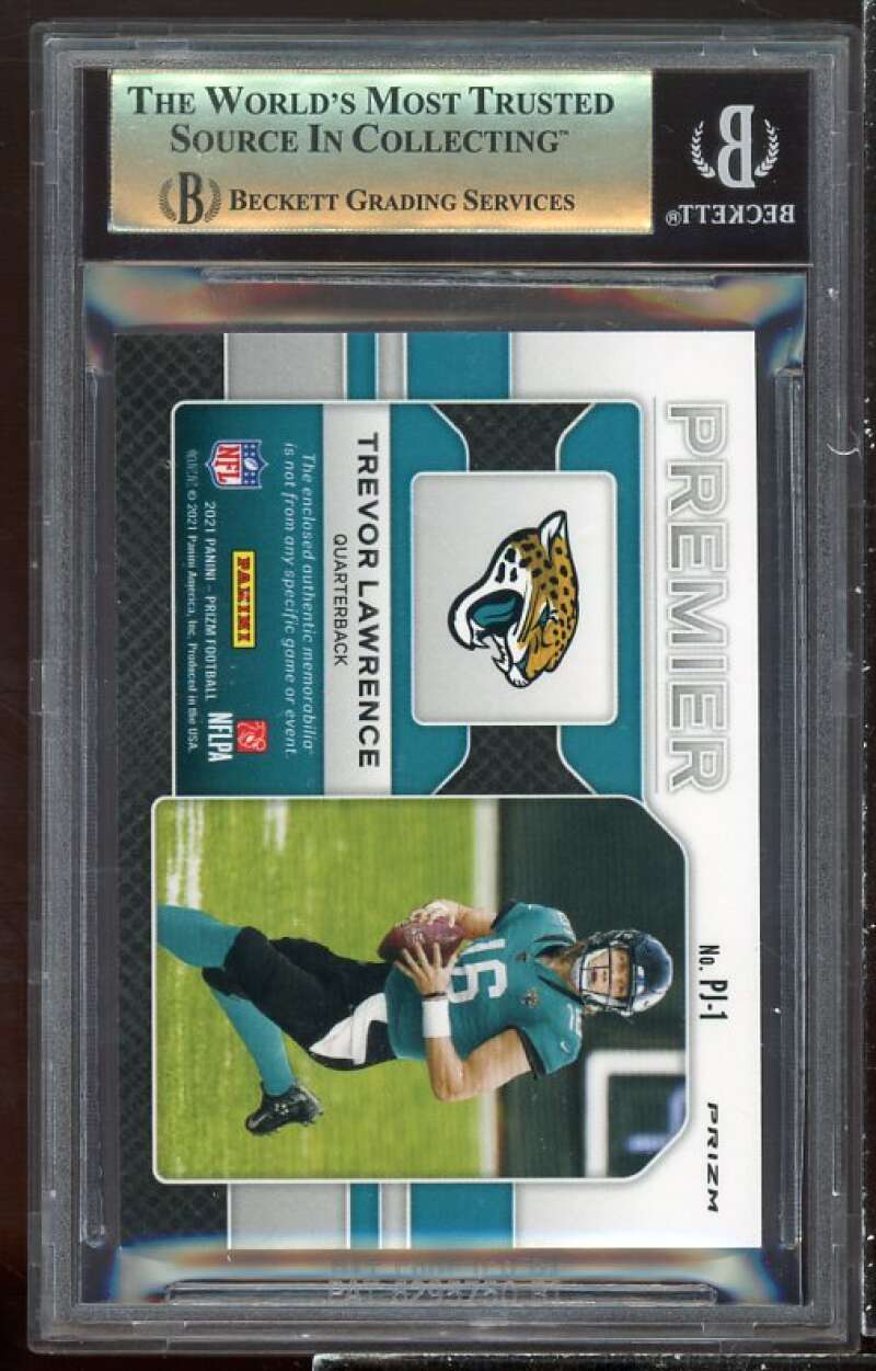 Trevor Lawrence Rookie Card 2021 Panini Prizm Premier Jerseys #1 BGS 9.5 Image 2