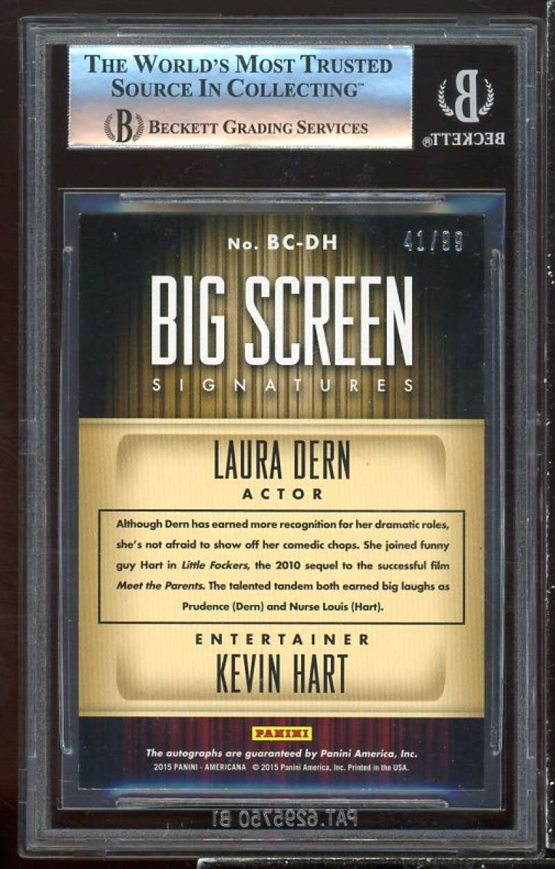 Laura Dern / Kevin Hart Card 2015 Americana BS Combo Signatures #17 BGS 9 Image 2