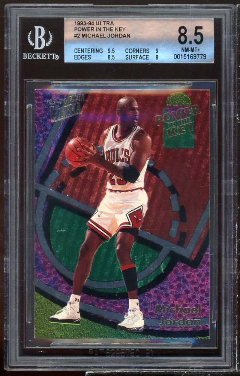 Michael Jordan Card 1993-94 Ultra Power In The Key #2 BGS 8.5 (9.5 9 8.5 8) Image 1