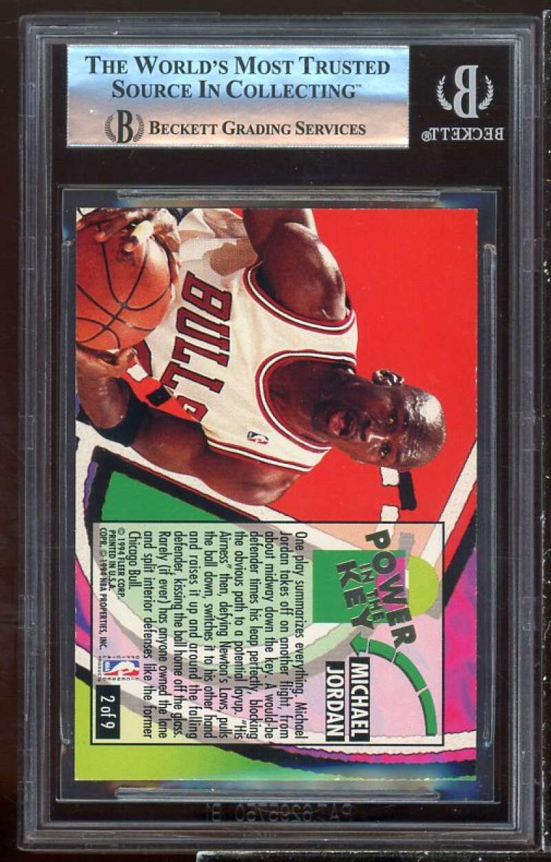 Michael Jordan Card 1993-94 Ultra Power In The Key #2 BGS 8.5 (9.5 9 8.5 8) Image 2