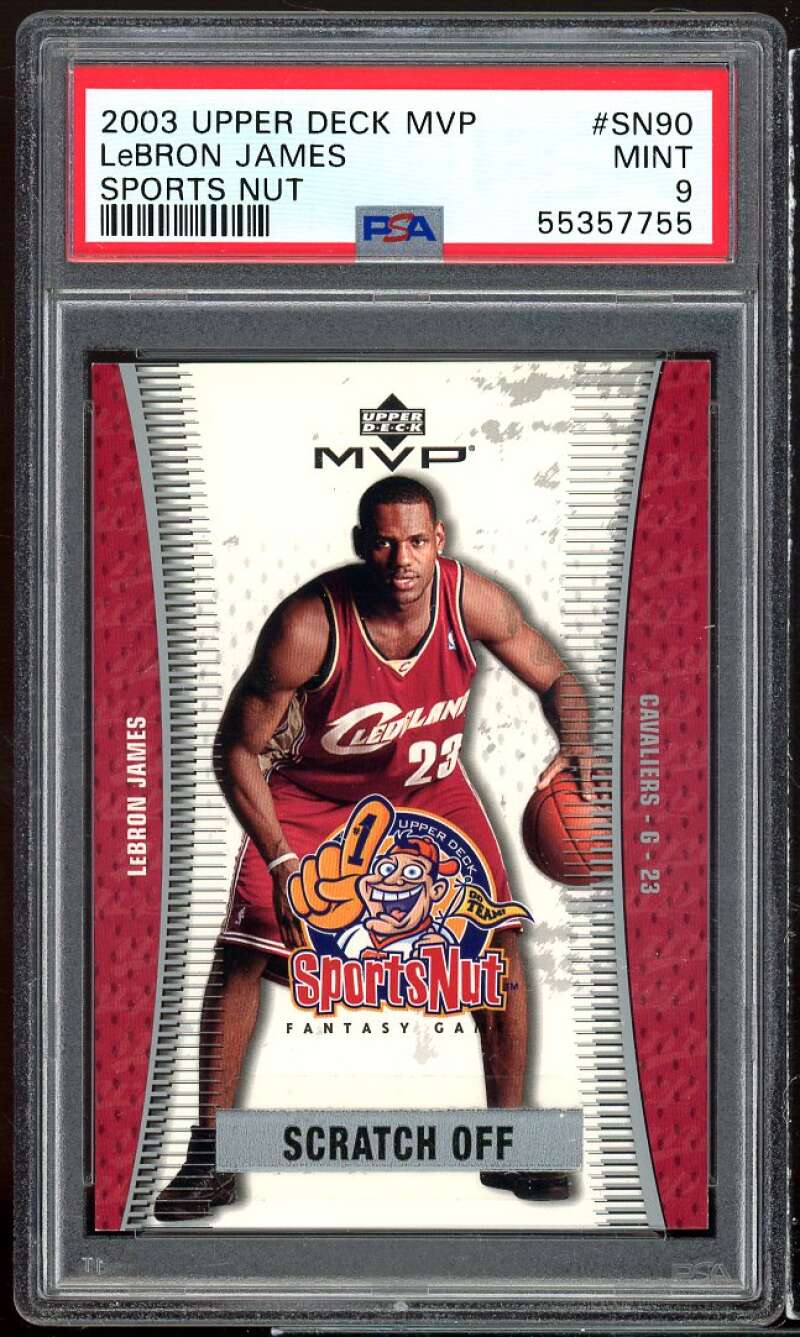 Lebron James Rookie Card 2003-04 Upper Deck MVP Sports Nut #SN90 PSA 9 Image 1