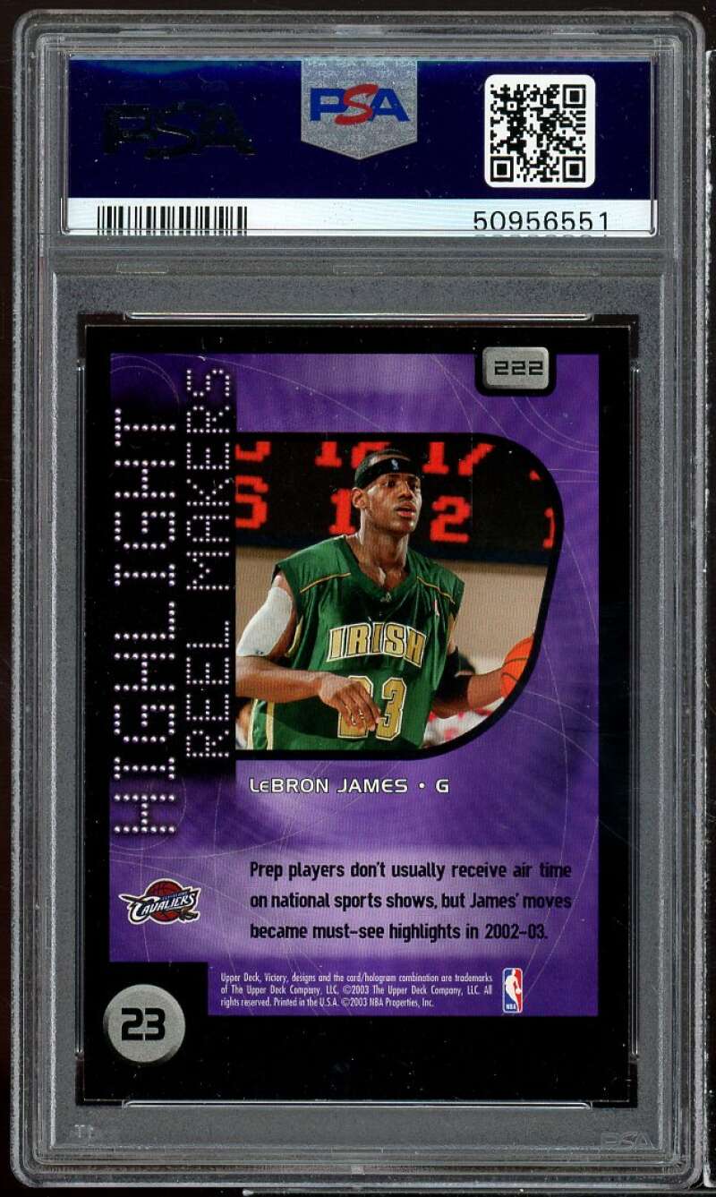 Lebron James Rookie Card 2003-04 Victory #222 PSA 9 Image 2