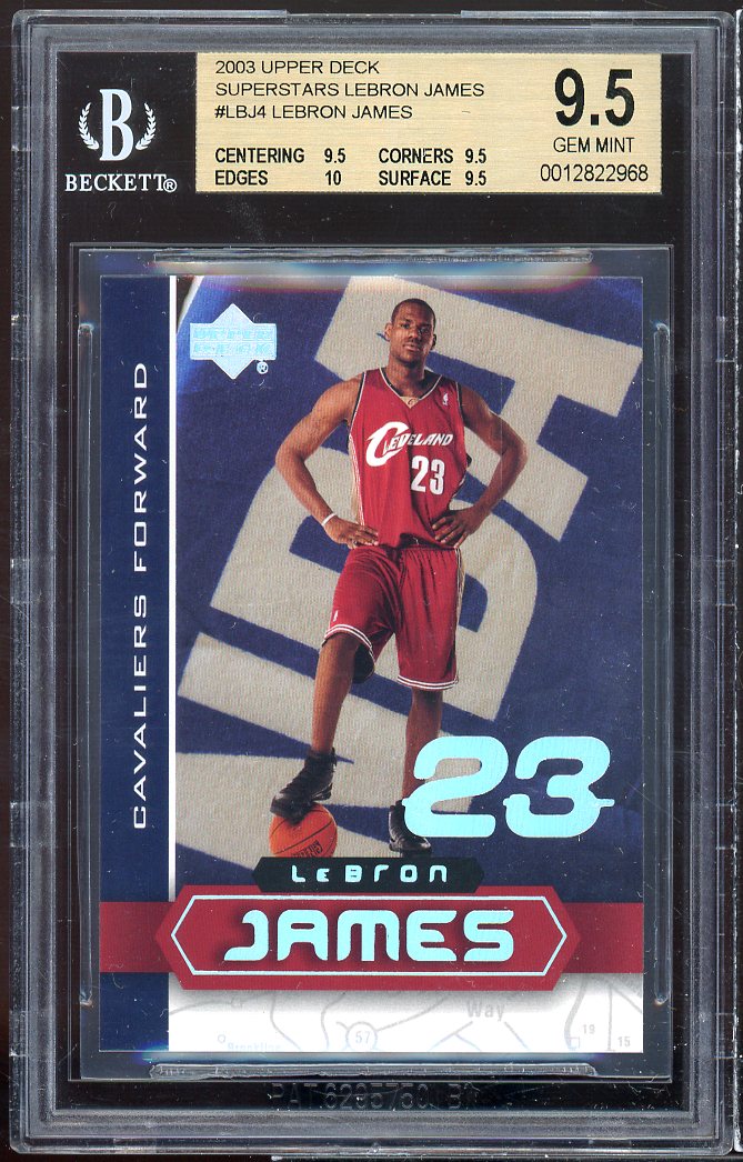 Lebron James Rookie Card 2003 Upper Deck Superstars #4 BGS 9.5 (9.5 9.5 10 9.5) Image 1