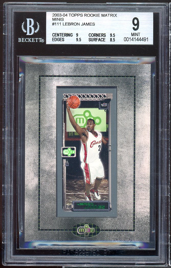 Lebron James RC 2003-04 Topps Rookie Matrix Minis #111 BGS 9 (9 9.5 9.5 8.5) Image 1