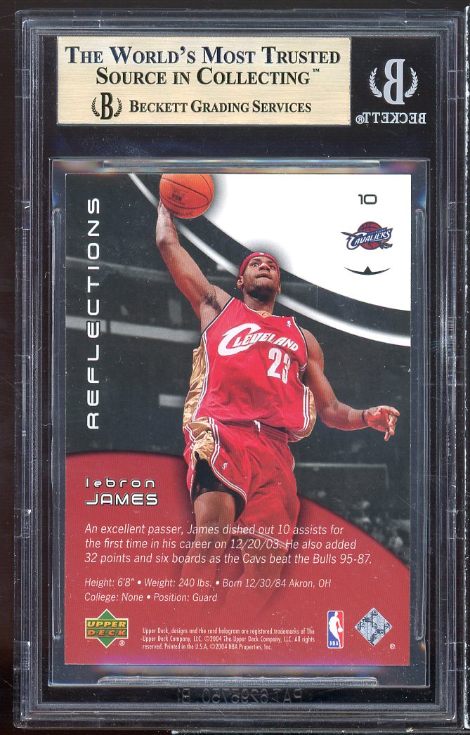 Lebron James Rookie 2003-04 UD Triple Dimensions #10 BGS 9.5 (9.5 9 9.5 9.5) Image 2