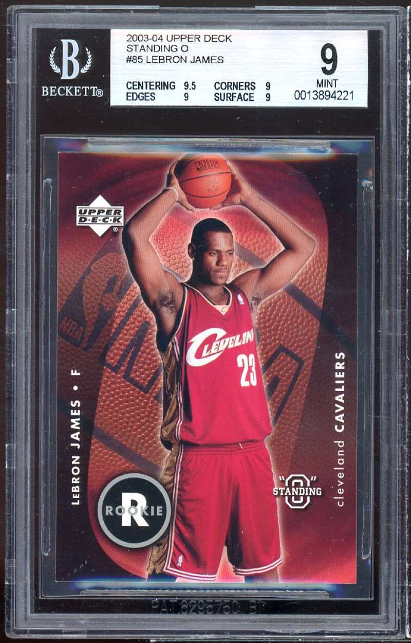 Lebron James Rookie Card 2003-04 Upper Deck Standing O #85 BGS 9 (9.5 9 9 9) Image 1