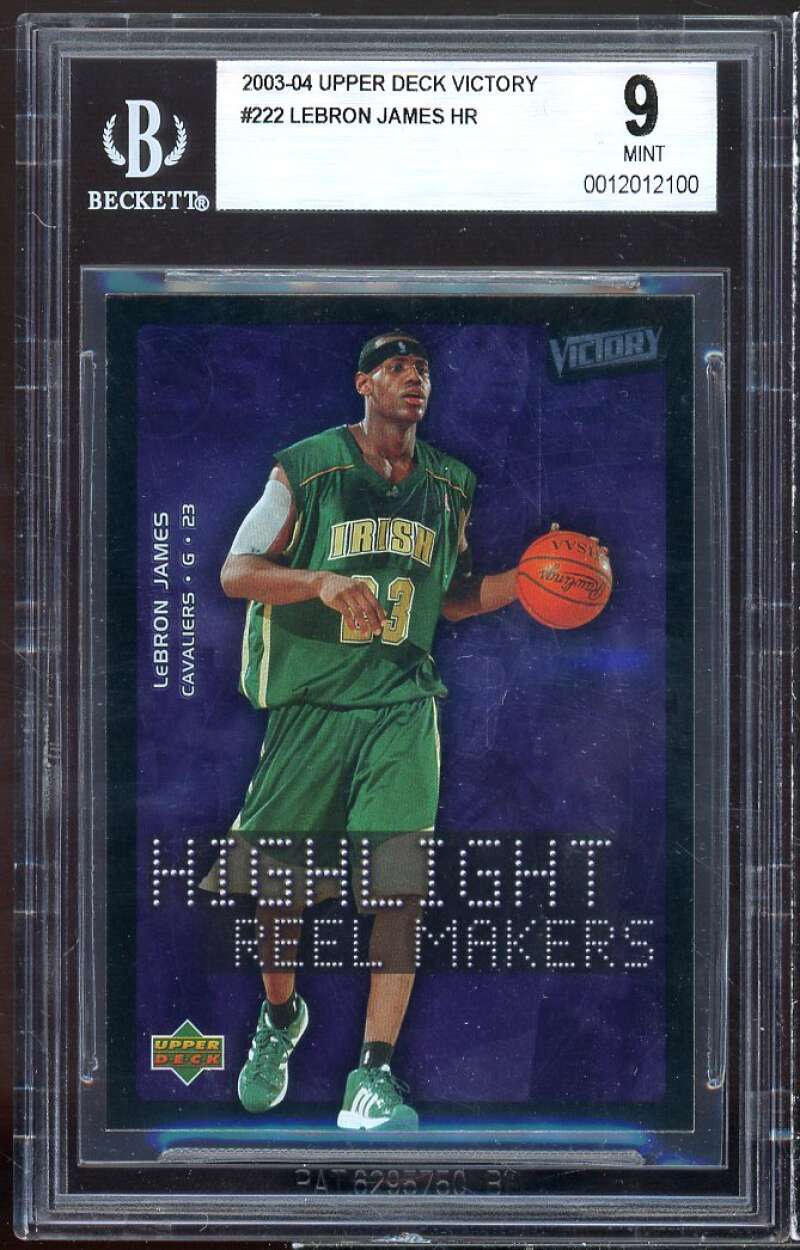 Lebron James Rookie Card 2003-04 Upper Deck Victory #222 BGS 9 Image 1