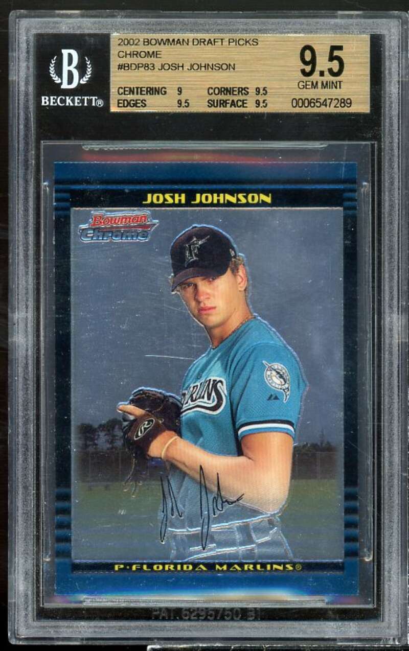 Josh Johnson Rookie 2002 Bowman Draft Picks Chrome #83 BGS 9.5 (9 9.5 9.5 9.5) Image 1