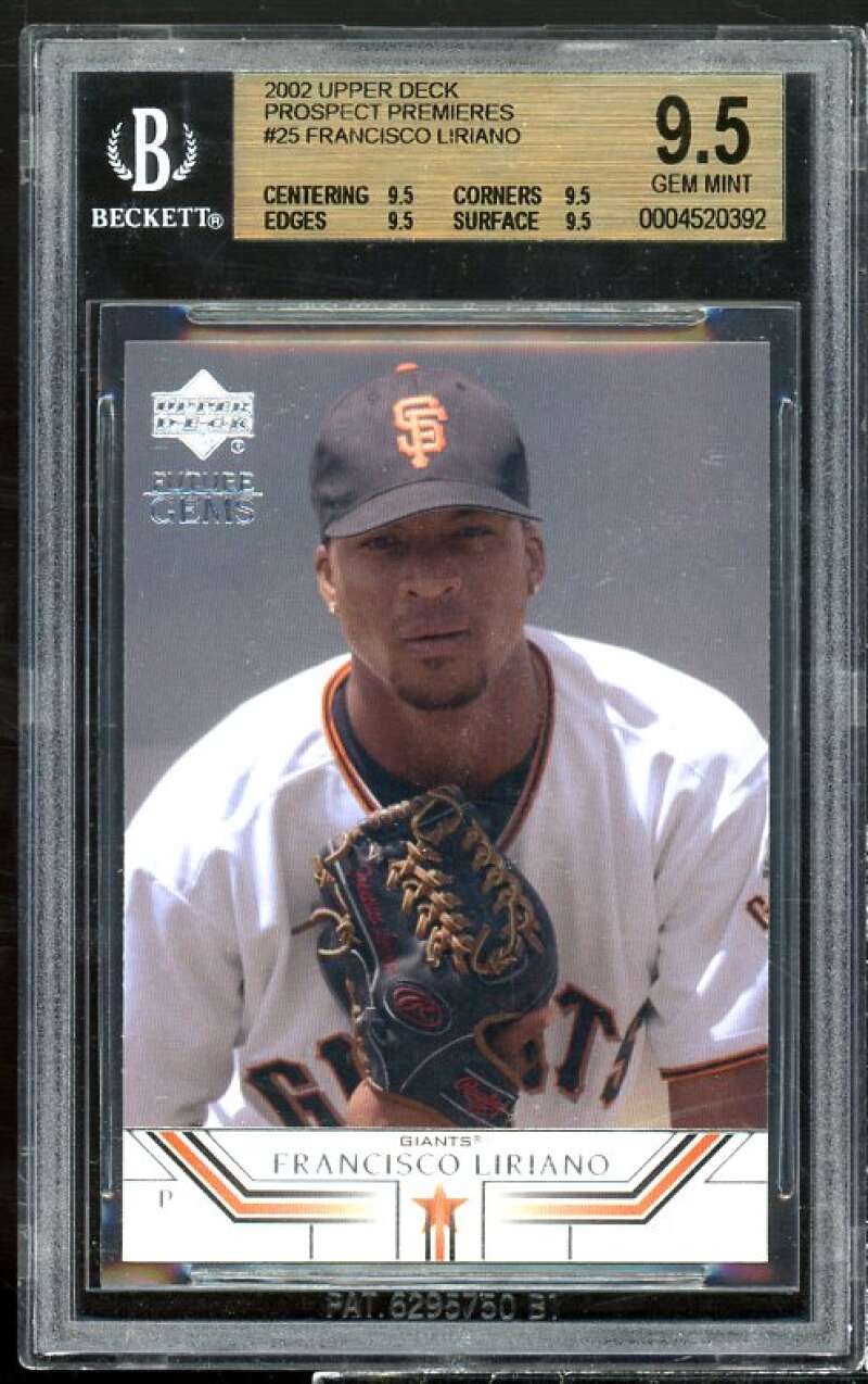 Francisco Liriano Rookie Card 2002 Upper Deck PP #25 BGS 9.5 (9.5 9.5 9.5 9.5) Image 1