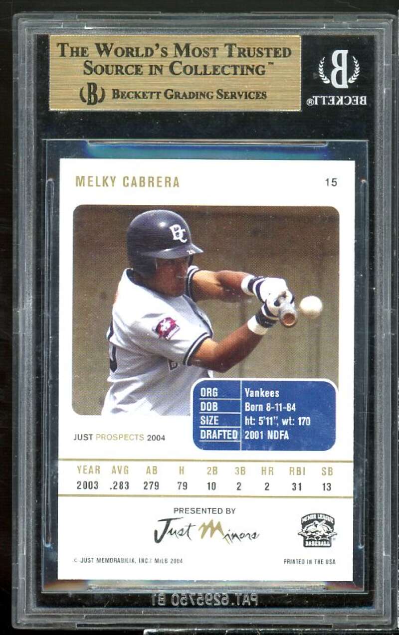 Melky Cabrera Rookie Card 2004 Just Prospects #15 BGS 9.5 (10 9.5 9.5 9.5) Image 2