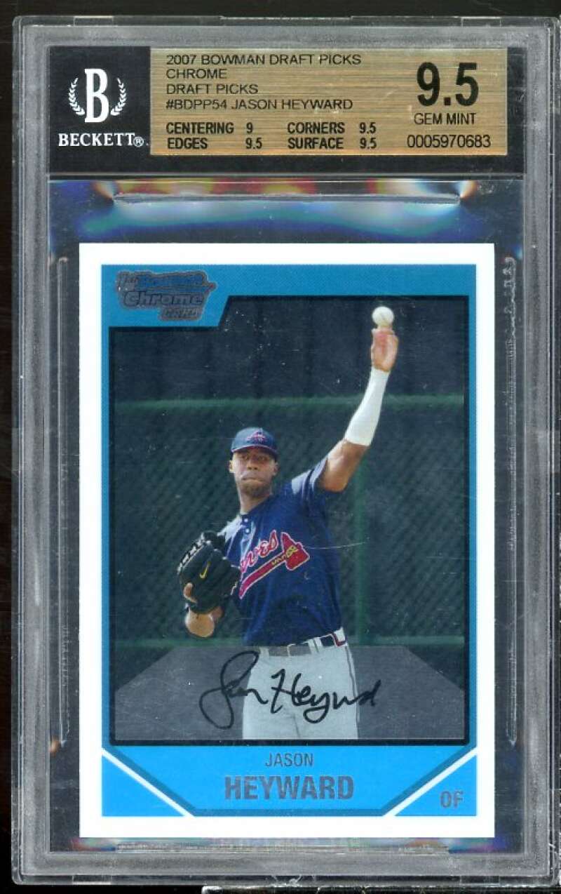 Jason Heyward Rookie Card 2007 Bowman Draft Picks Chrome #BDPP54 BGS 9.5 Image 1