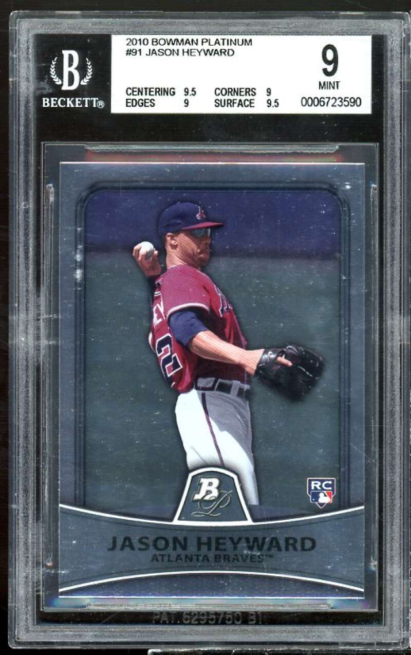 Jason Heyward Rookie Card 2010 Bowman Platinum #91 BGS 9 (9.5 9 9 9.5) Image 1