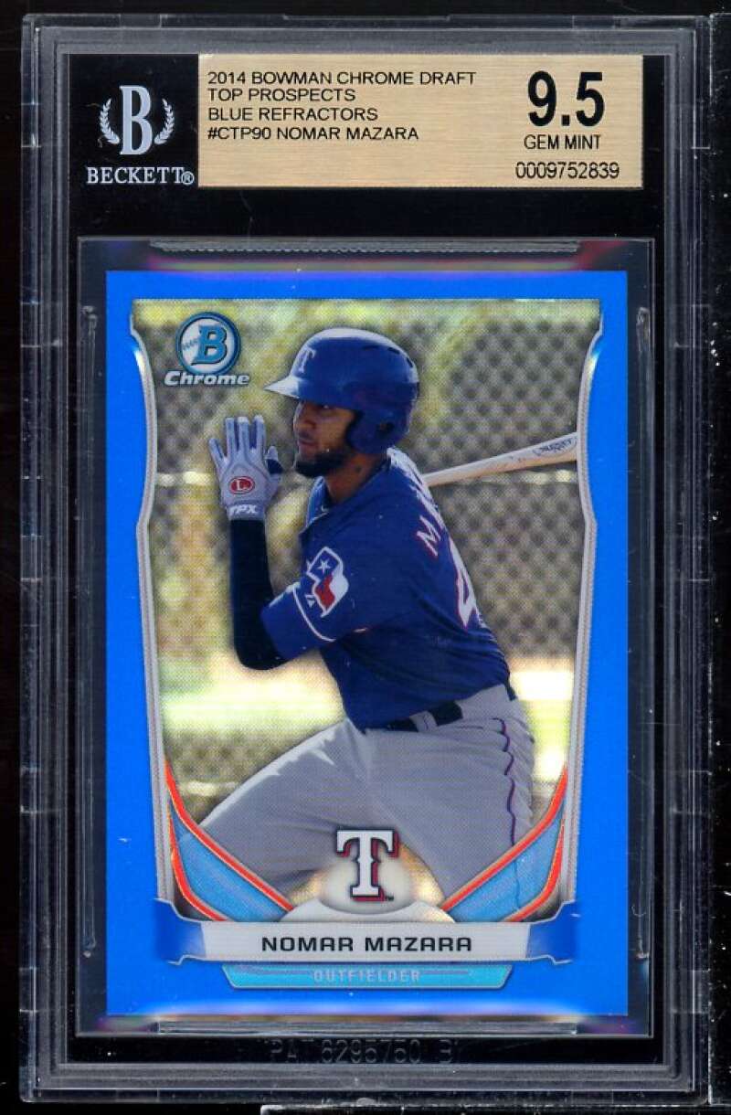 Nomar Mazara Rookie 2014 Bowman Chrome Draft TP Blue Refractors #ctp90 BGS 9.5 Image 1