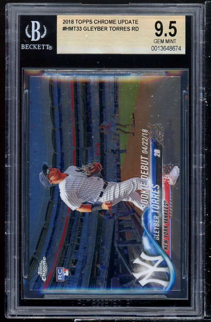 Gleyber Torres Rookie Card 2018 Topps Chrome Update #HMT33 BGS 9.5 Image 1