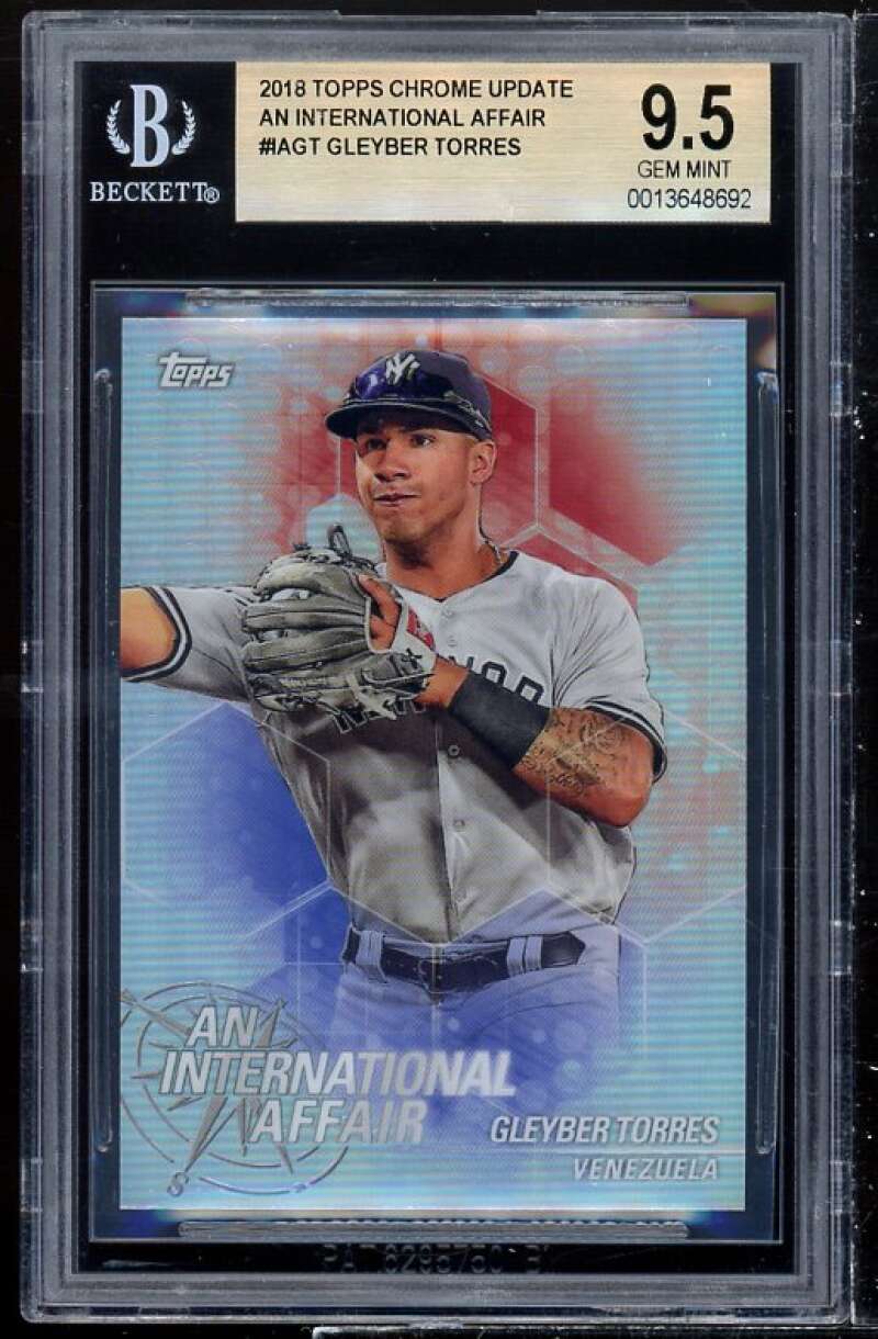 Gleyber Torres Rookie 2018 Topps Chrome Update International Affair #agt BGS 9.5 Image 1