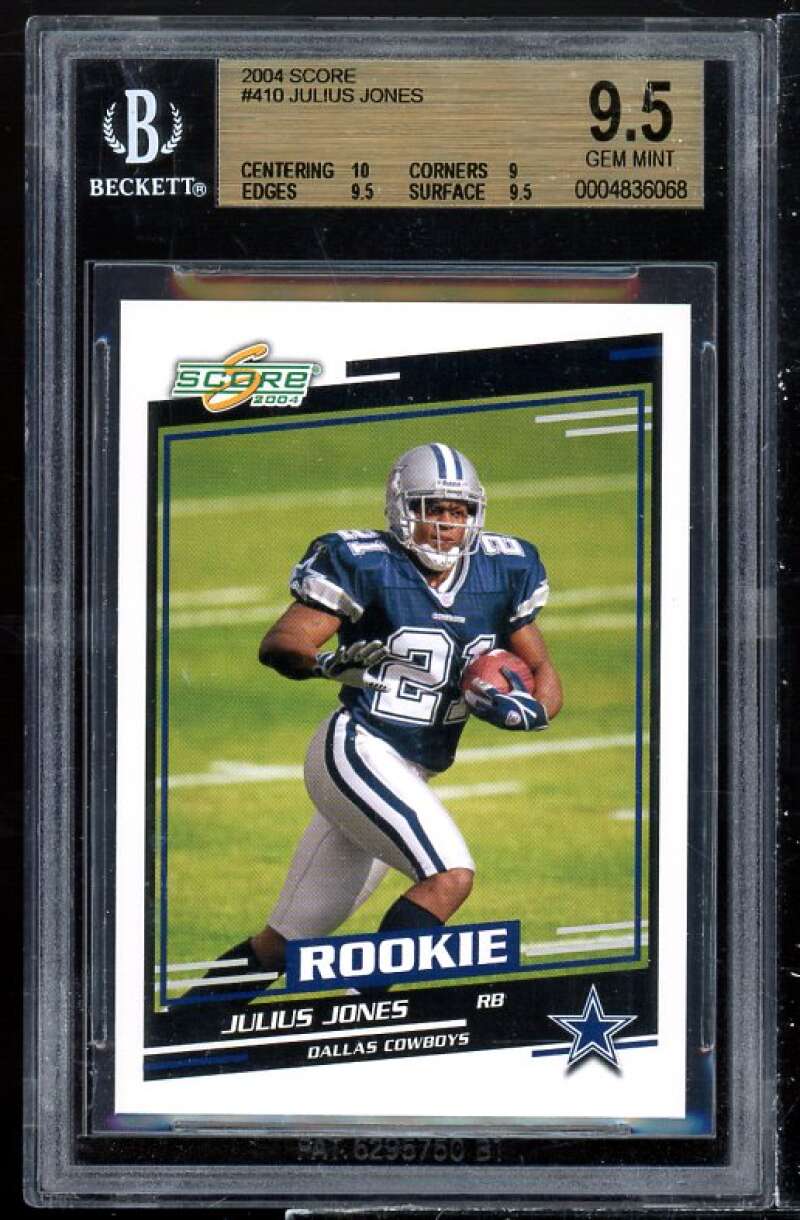 Julius Jones Rookie Card 2004 Score #410 BGS 9.5 (10 9 9.5 9.5) Image 1