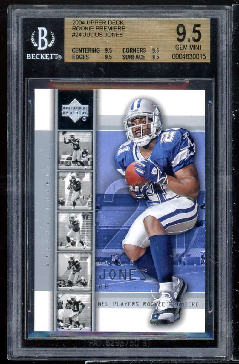 Julius Jones Rookie 2004 Upper Deck RC Premiere #24 BGS 9.5 (9.5 9.5 9.5 9.5) Image 1