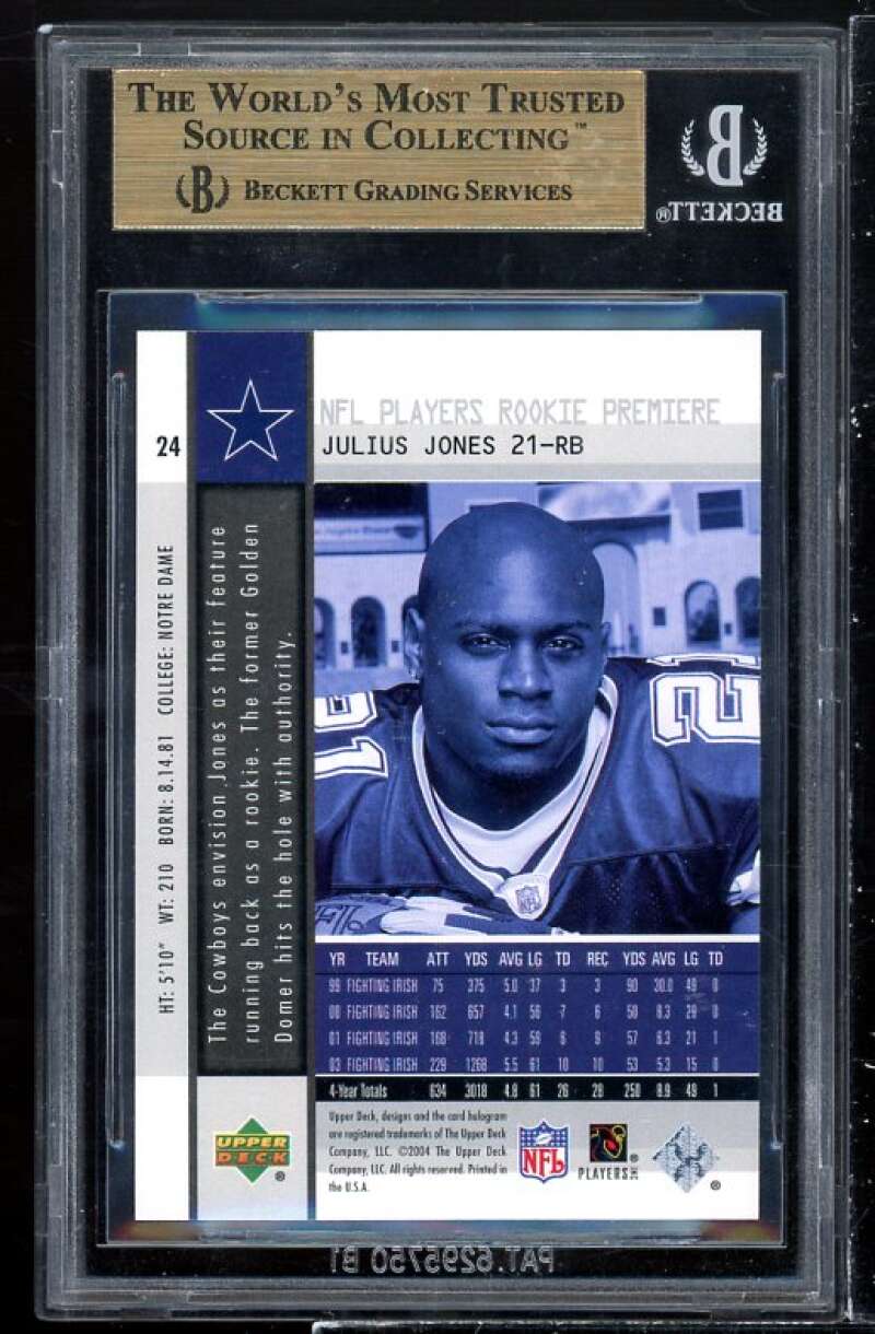 Julius Jones Rookie 2004 Upper Deck RC Premiere #24 BGS 9.5 (9.5 9.5 9.5 9.5) Image 2