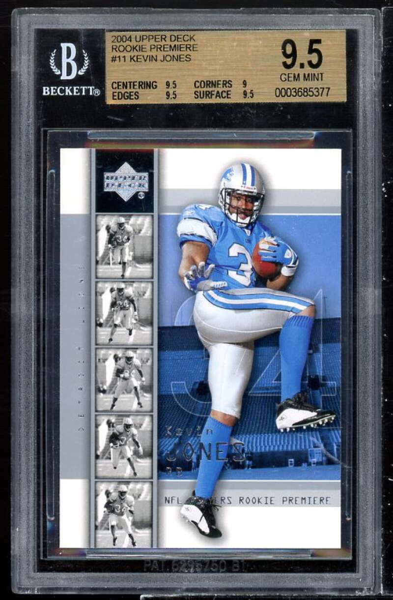 Kevin Jones Rookie 2004 Upper Deck Rookie Premiere #24 BGS 9.5 (9.5 9 9.5 9.5) Image 1