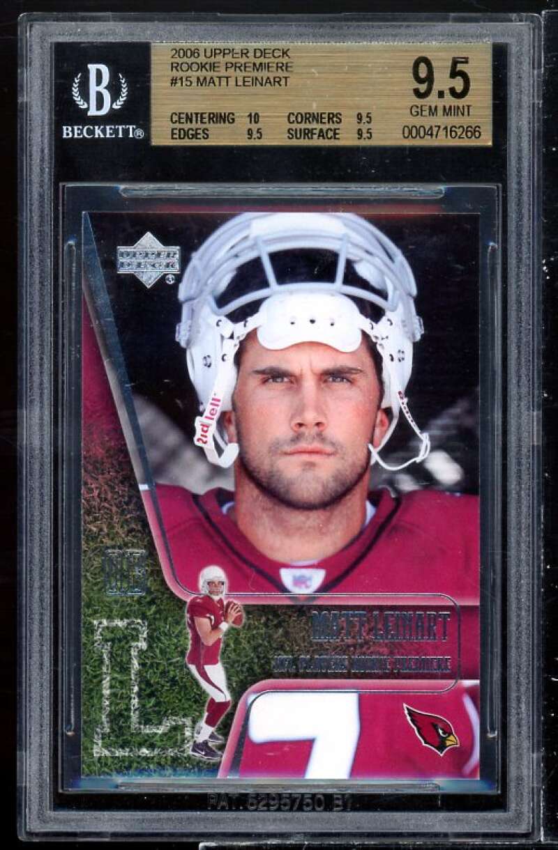 Matt Leinart Rookie Card 2006 UD Rookie Premiere #15 BGS 9.5 (10 9.5 9.5 9.5) Image 1