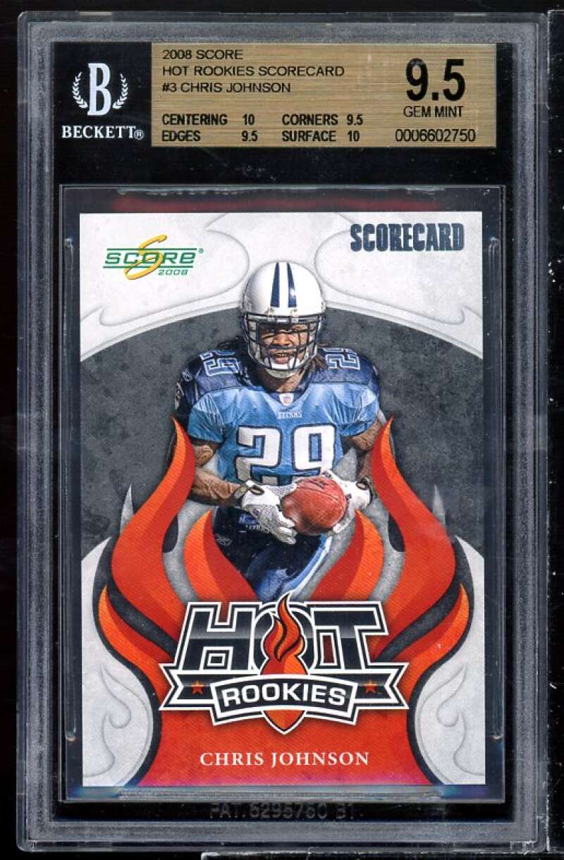 Chris Johnson 2008 Score Hot Rookies Scorecard #HR-3 BGS 9.5 (10 9.5 9.5 10) Image 1