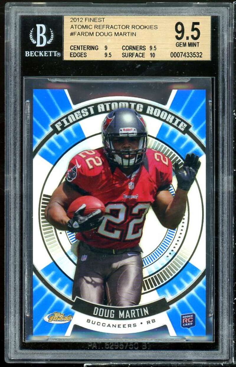 Doug Martin Rookie Card 2012 Finest Atomic Refractor Rookies #FAR-DM BGS 9.5 Image 1