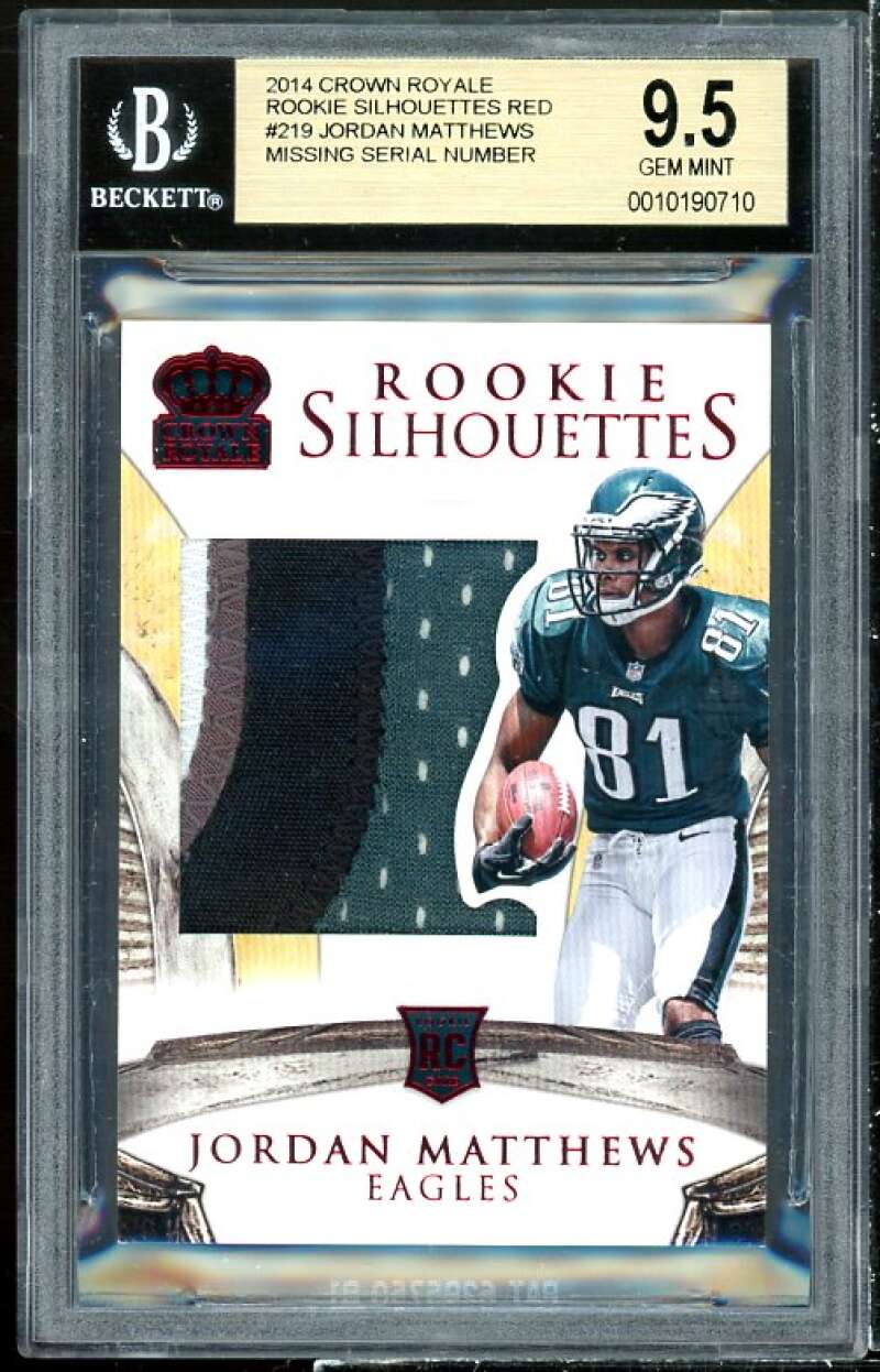 Jordan Matthews Rookie Card 2014 Crown Royale Silhouettes Red #68 BGS 9.5 Image 1