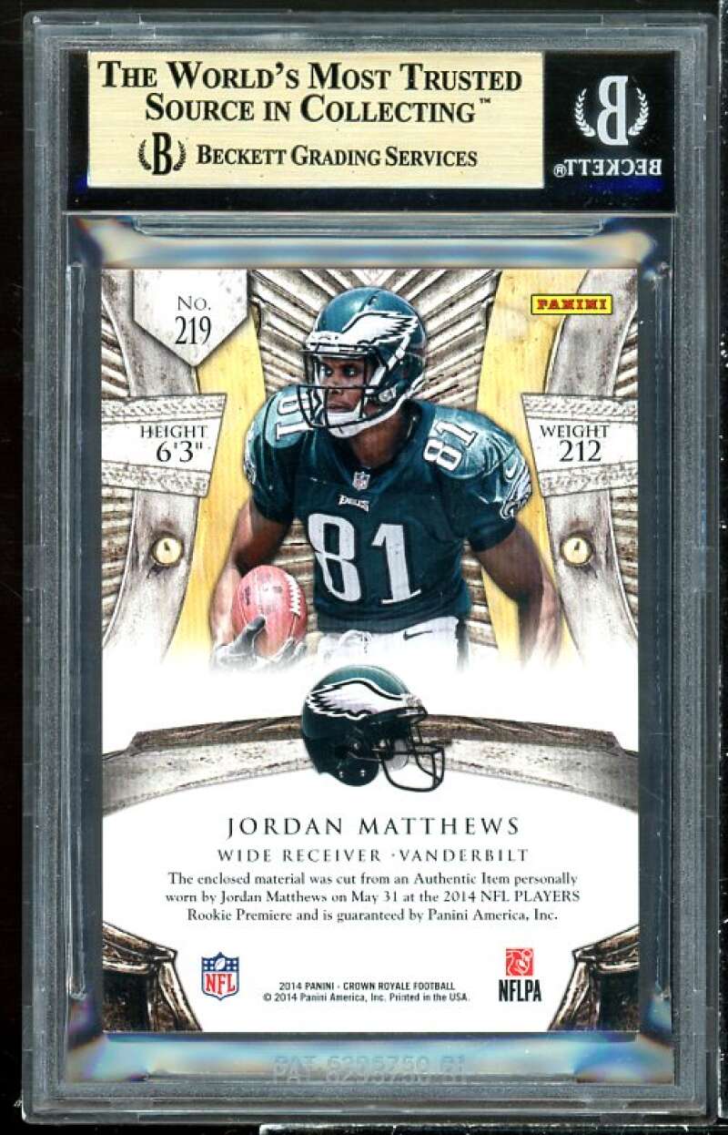 Jordan Matthews Rookie Card 2014 Crown Royale Silhouettes Red #68 BGS 9.5 Image 2