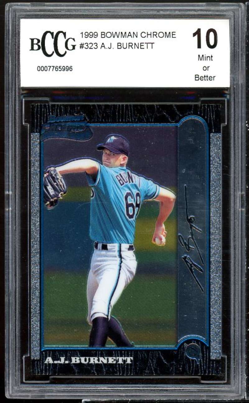 A.J. Burnett Rookie Card 1999 Bowman Chrome #323 BGS BCCG 10 Image 1