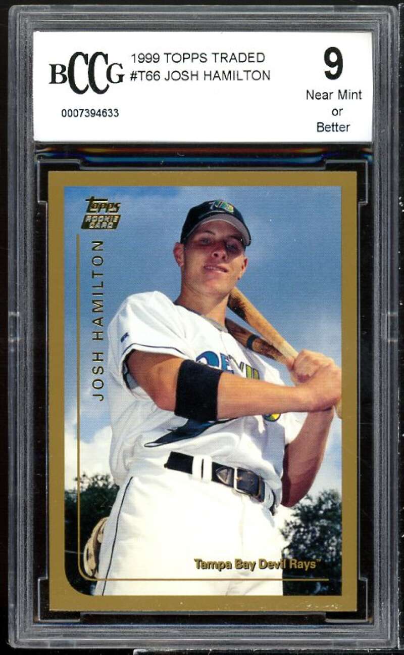 Josh Hamilton Rookie Card 1999 Topps Traded #T66 BGS BCCG 9 Image 1