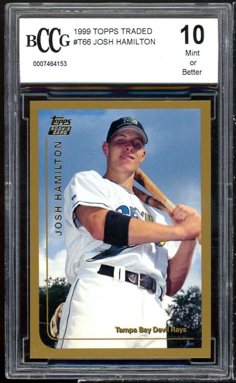 Josh Hamilton Rookie Card 1999 Topps Traded #T66 BGS BCCG 10 Image 1