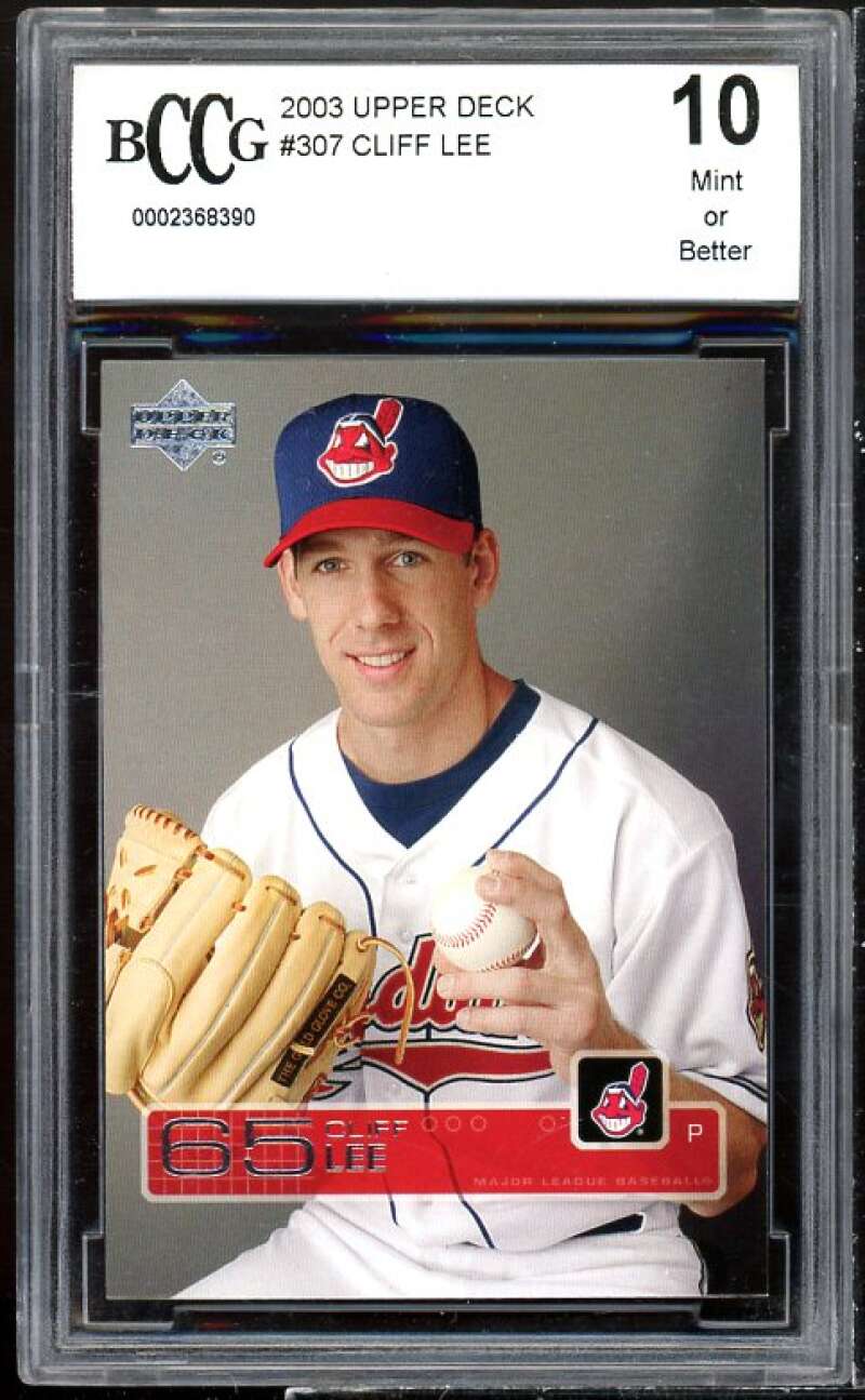 Cliff Lee Rookie Card 2003 Upper Deck #307 BGS BCCG 10 Image 1