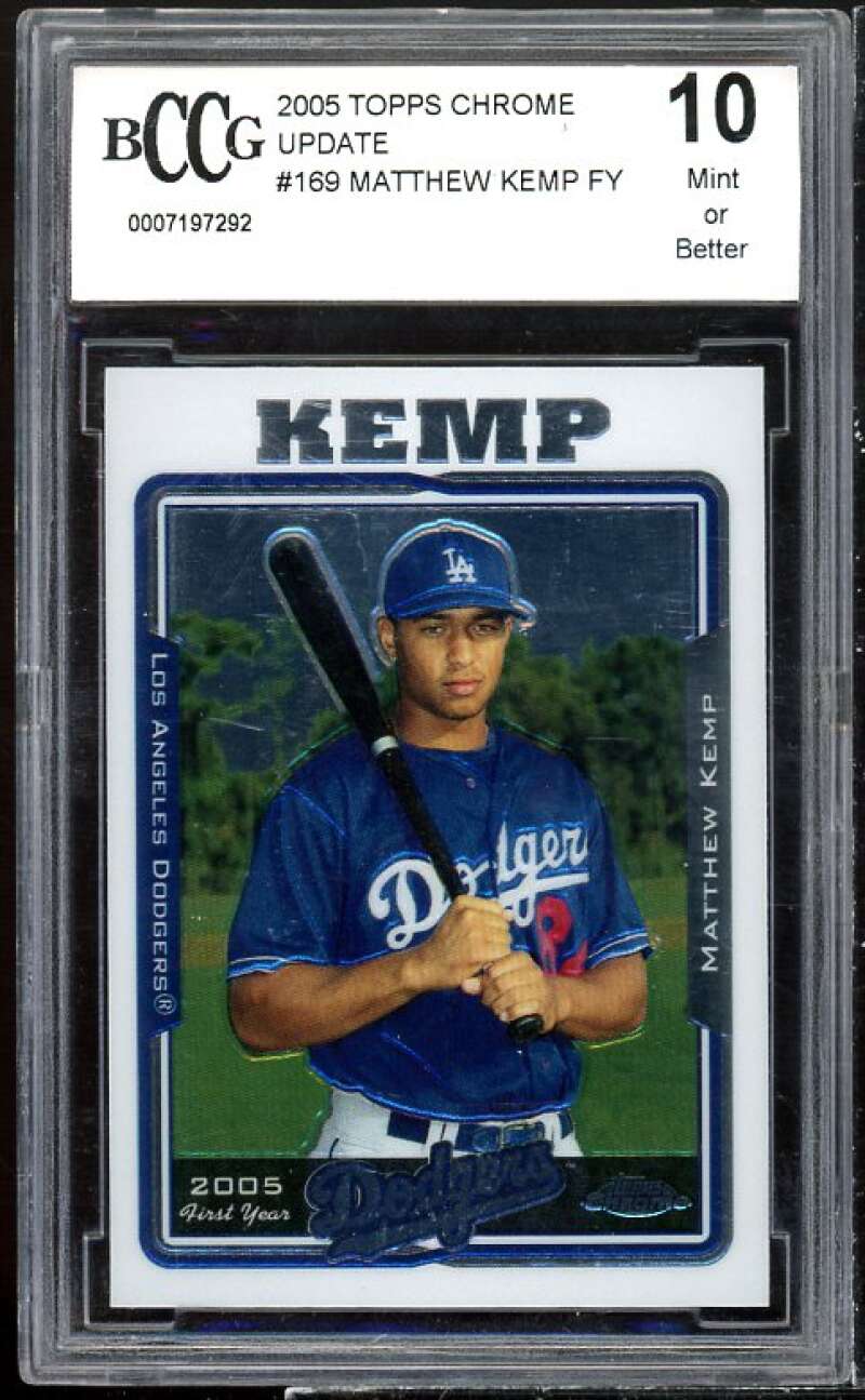 Matt Kemp Rookie Card 2005 Topps Chrome Update #169 BGS BCCG 10 Image 1