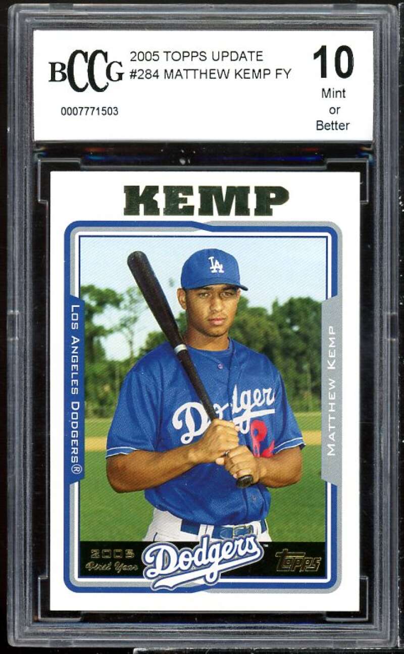 Matt Kemp Rookie Card 2005 Topps Update #284 BGS BCCG 10 Image 1