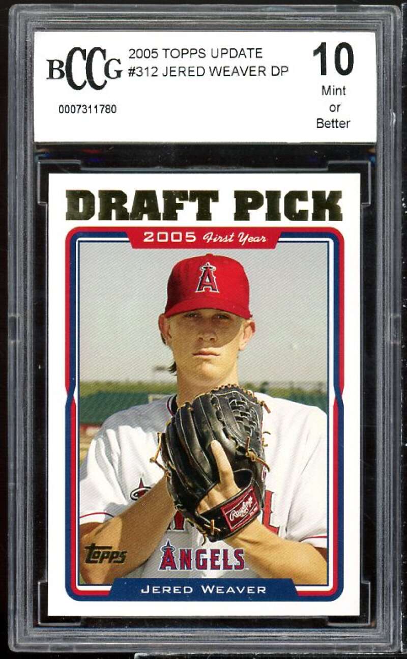 Jered Weaver Rookie Card 2005 Topps Update #312 BGS BCCG 10 Image 1