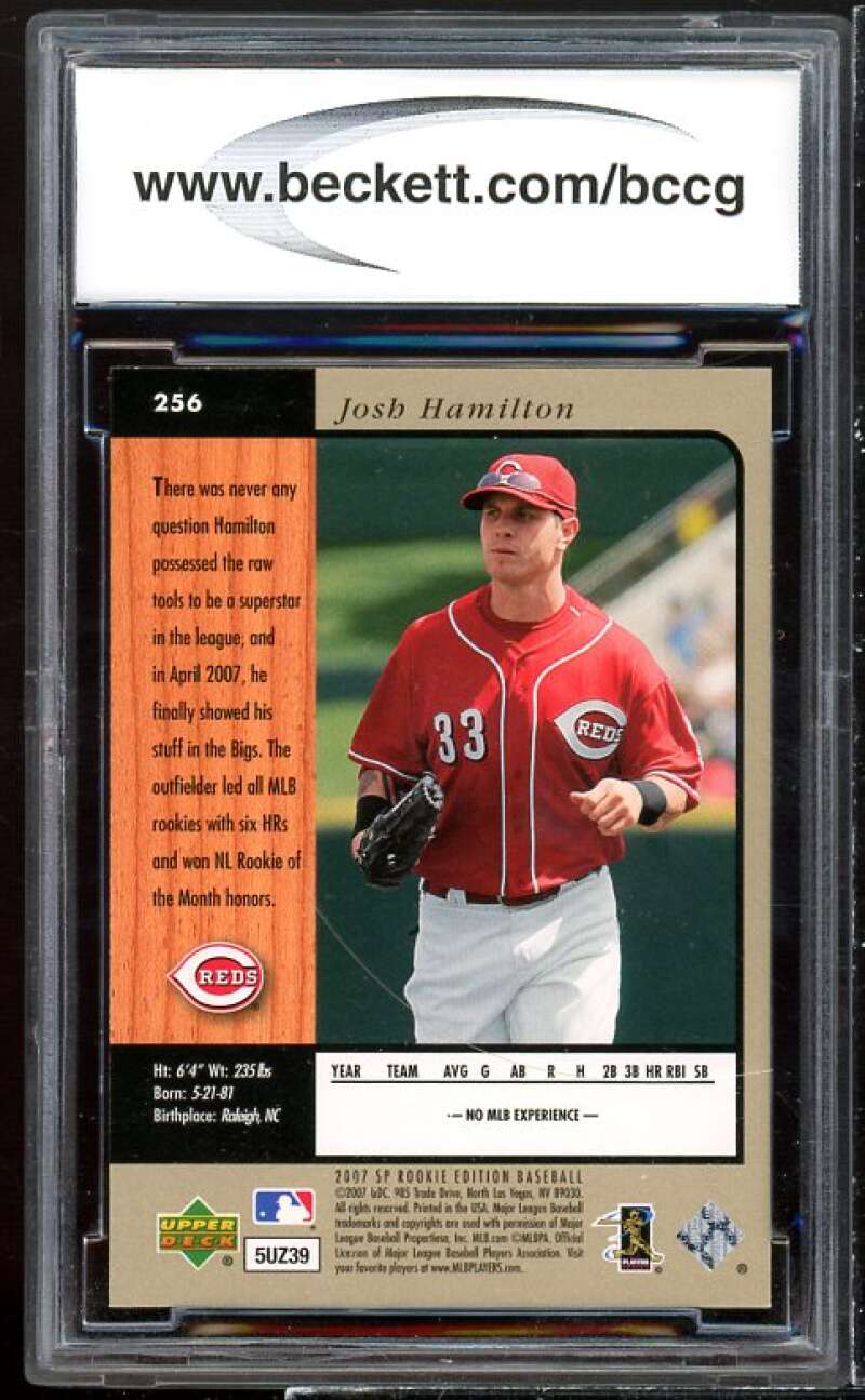 Josh Hamilton Rookie Card 2007 SP Rookie Edition #256 BGS BCCG 10 Image 2