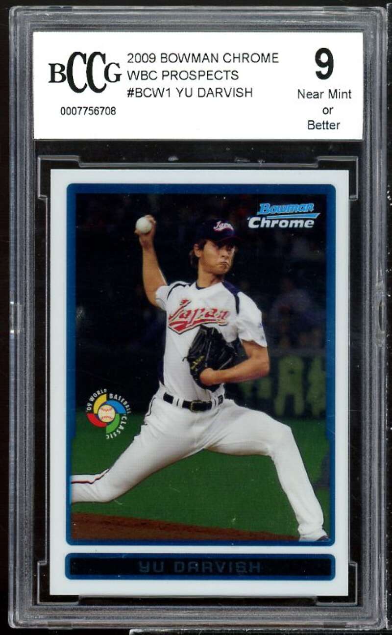 Yu Darvish Rookie Card 2009 Bowman Chrome WBC Prospects #BCW1 BGS BCCG 9 Image 1