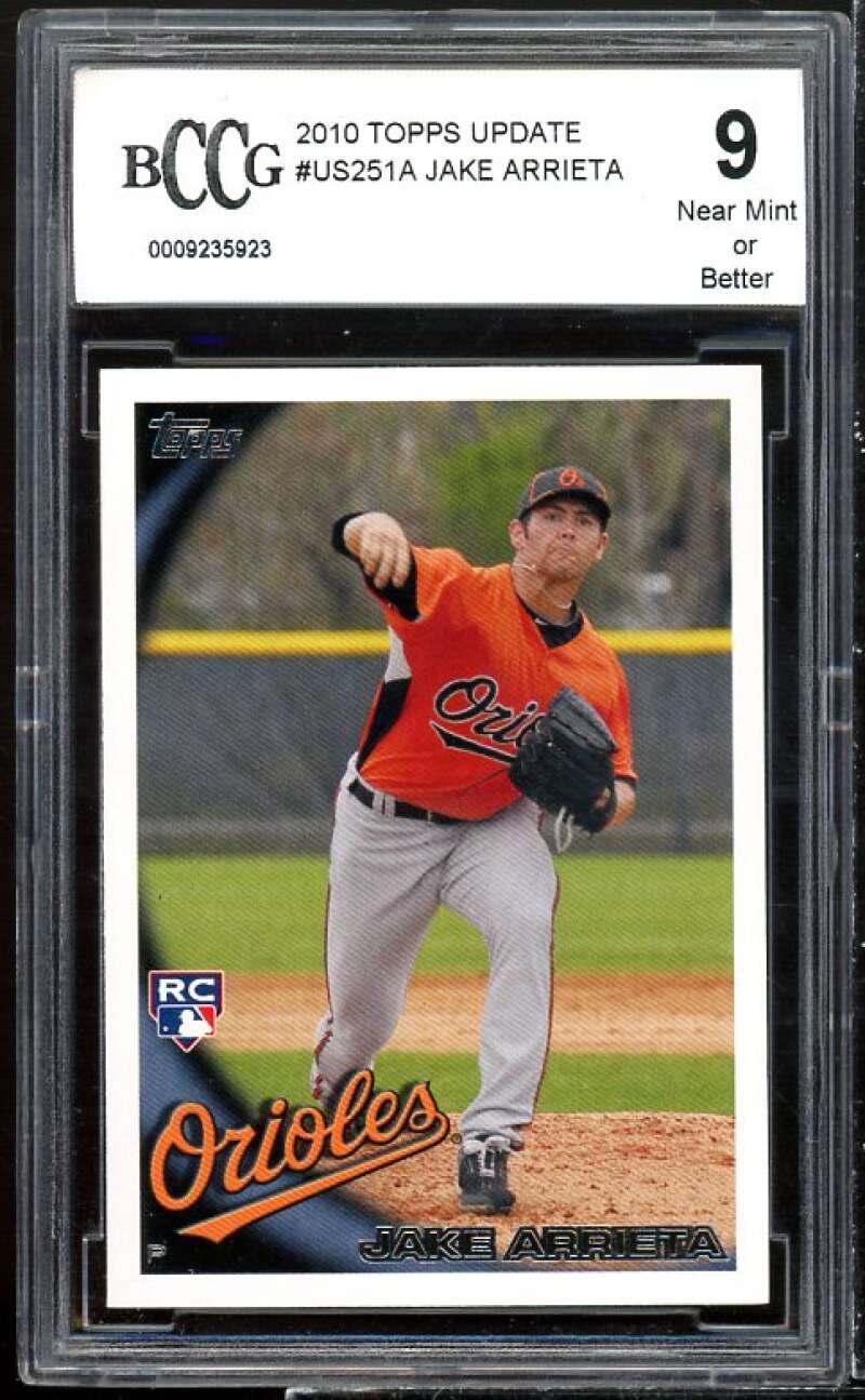 Jake Arrieta Rookie Card 2010 Topps Update #US-251 BGS BCCG 9 Image 1