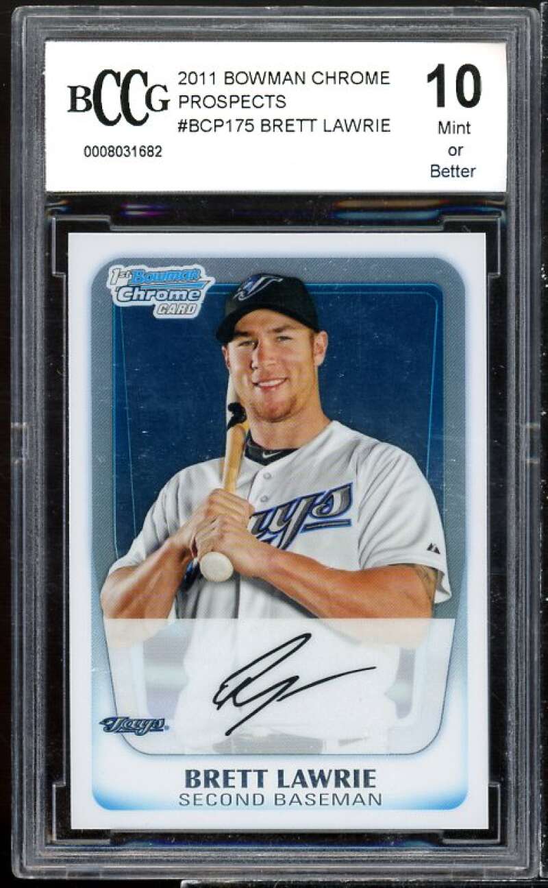 Brett Lawrie Rookie Card 2011 Bowman Chrome Prospects #BCP175 BGS BCCG 10 Image 1