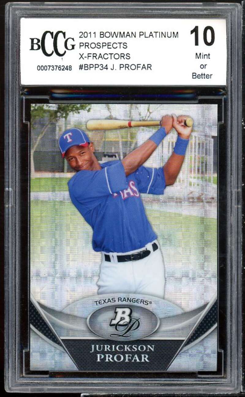 Jurickson Profar Rookie 2011 Bowman Platinum Prospects Xfractor #34 BGS BCCG 10 Image 1