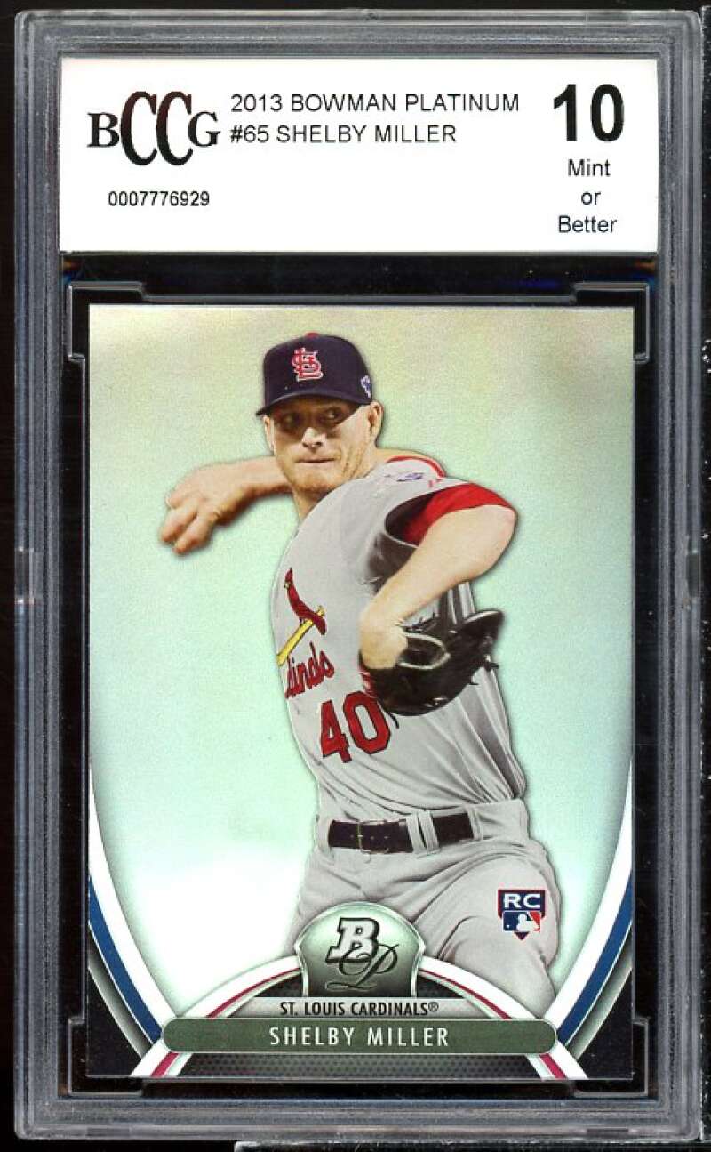 Shelby Miller Rookie Card 2013 Bowman Platinum #65 BGS BCCG 10 Image 1