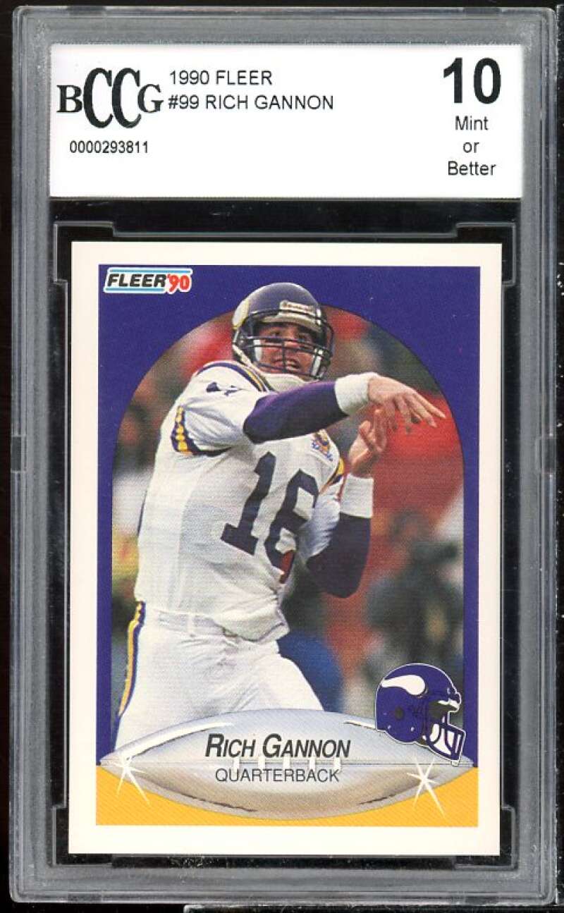 Rich Gannon Rookie Card 1999 Fleer #99 BGS BCCG 10 Image 1