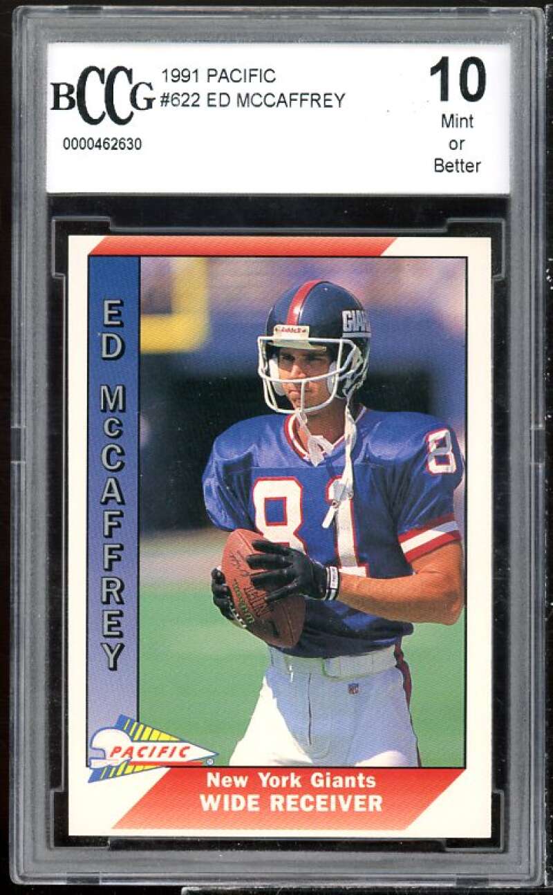 Ed McCaffrey Rookie Card 1991 Pacific #622 BGS BCCG 10 Image 1